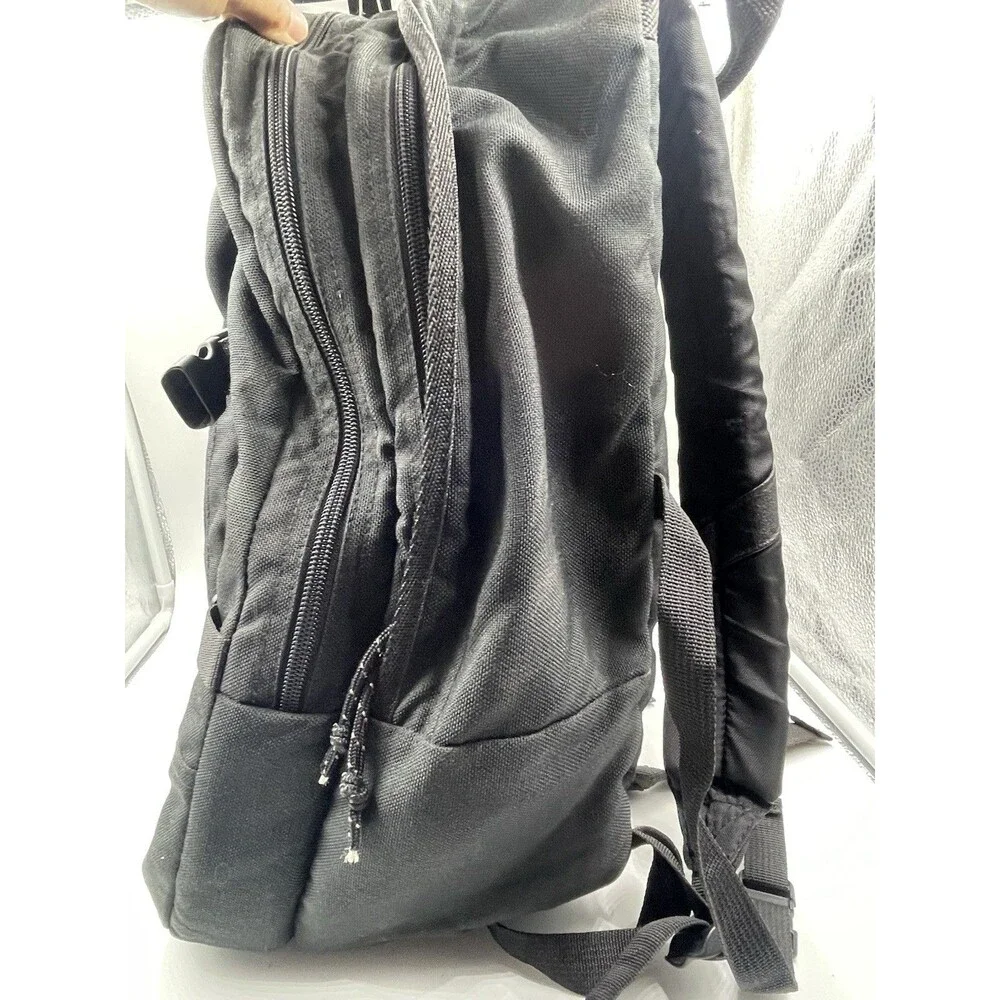 Vintage 90s LL Bean Campus Computer Backpack Black Canvas Heavy Duty School Bag